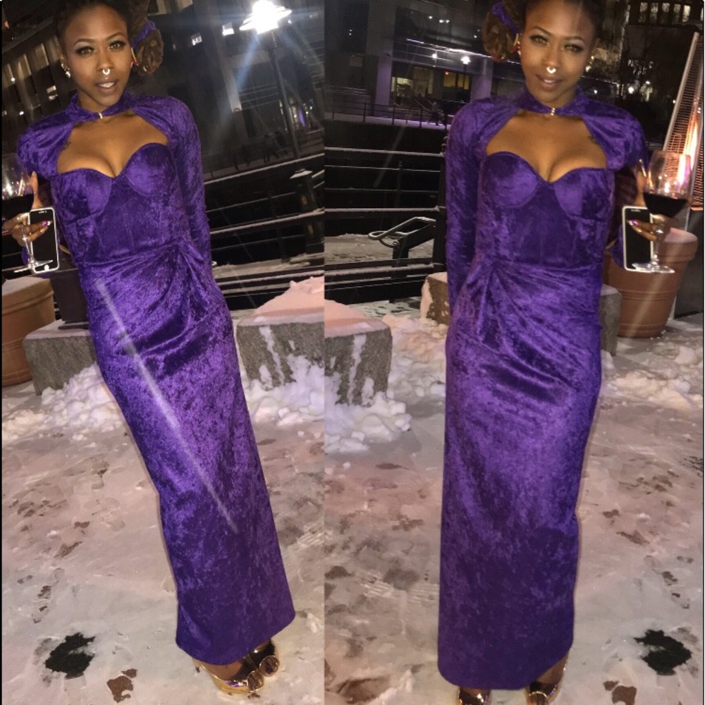 Purple Custom made Velvet Dress
